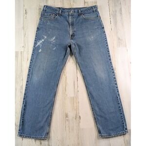 Vintage Levis Jeans Mens Fits 36x29 Denim 505 Regular Straight Distressed USA*